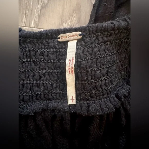 Free People-Small black embroidered cotton mini dress - Picture 7 of 8